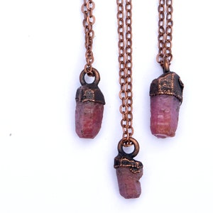 Ruby crystal necklace | Raw ruby necklace | Raw mineral necklace | Ruby gemstone pendant on copper chain | Rough ruby crystal pendant