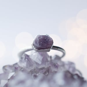 SALE Silver Ruby ring | Red ruby crystal ring | Raw crystal ring | Rough ruby gemstone ring | Silver Raw Ruby Ring
