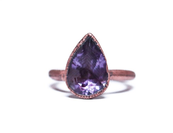 Purple Amethyst And Copper Ring Purple Amethyst And Copper Ring