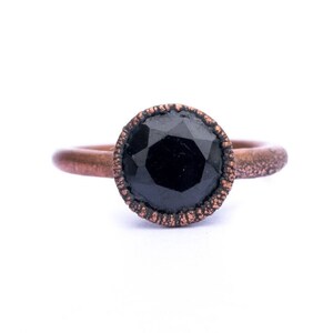 SALE Black Spinel ring | Black Spinel crystal ring | Electroformed Spinel Ring | Spinel Crystal Jewelry