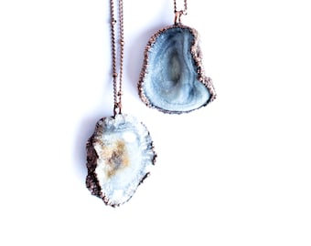Collar de calcedonia / Collar de cristal de calcedonia / Rosa de calcedonia / Druzy de rosa de calcedonia / Collar druzy grande