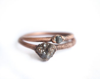 Raw diamond ring | Tiny rough diamond engagement ring | Tiny diamond ring | Conflict free diamond ring | Ethical engagement ring