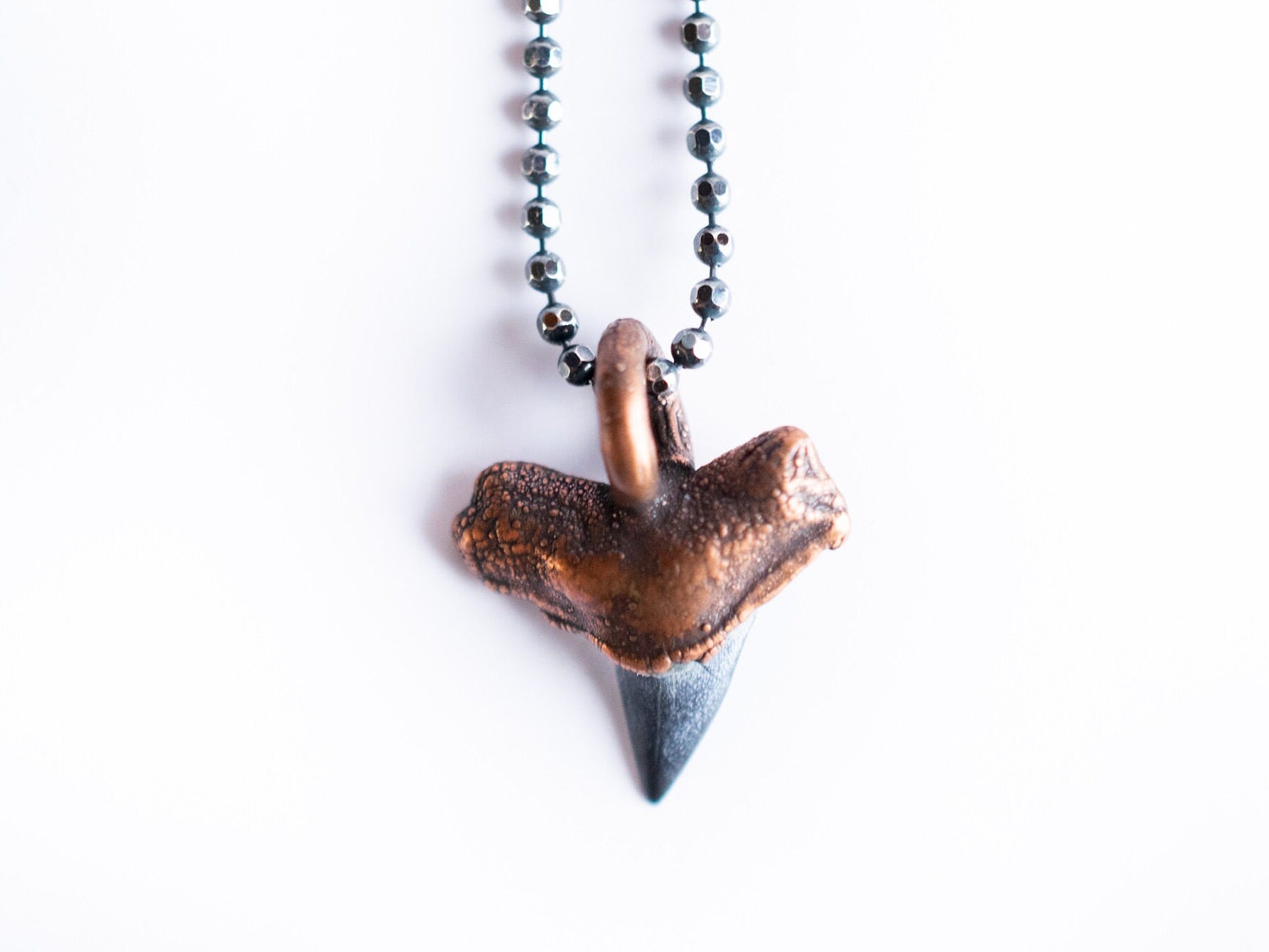 Megladon Era Shark's Tooth On Copper Chain Necklace Megladon Era Shark's Tooth On Copper Chain Necklace