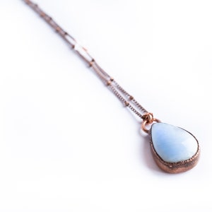 Rainbow moonstone necklace Simple stone necklace Moonstone necklace Electroformed mineral jewelry Organic stone jewelry image 2