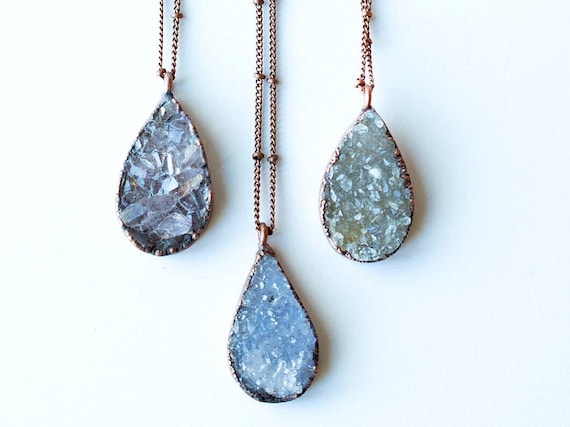 Druzy Droplet Crystal Necklace Druzy Droplet Crystal Necklace