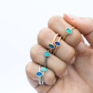 SALE Opal birth ring | Stacking birth ring | Stackable birth ring | Natural  stacking ring | Opal doublet ring | Opal Jewelry