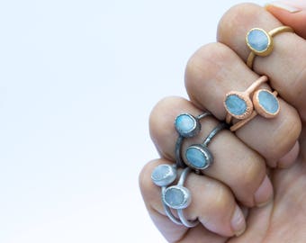 SALE Rainbow moonstone ring | June Birthstone Ring | Moonstone stacking ring | Birthstone  | Organic stone jewelry
