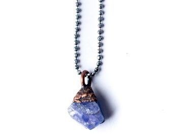 Raw tanzanite necklace | Tanzanite necklace | Tanzanite pendant | Raw crystal necklace | December birthstone necklace