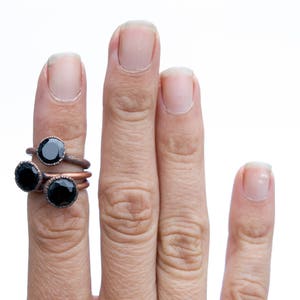 SALE Black Spinel ring Black Spinel crystal ring Electroformed Spinel Ring Spinel Crystal Jewelry image 4