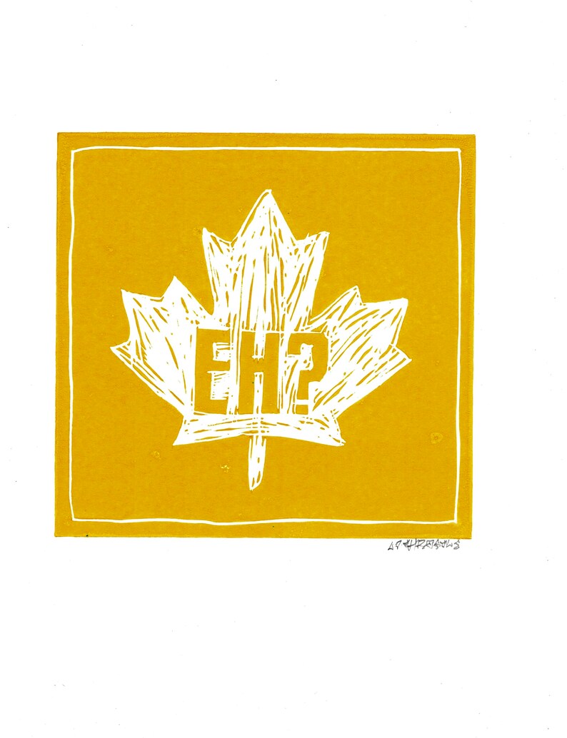 Canada Eh all four colours Lino Prints