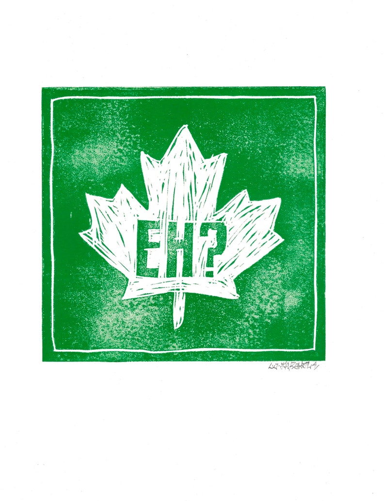 Canada Eh all four colours Lino Prints
