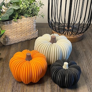 3D Printed Modern Pumpkin – Hollow for LED Tealight (Not Included) – Fall, Halloween & Thanksgiving Décor