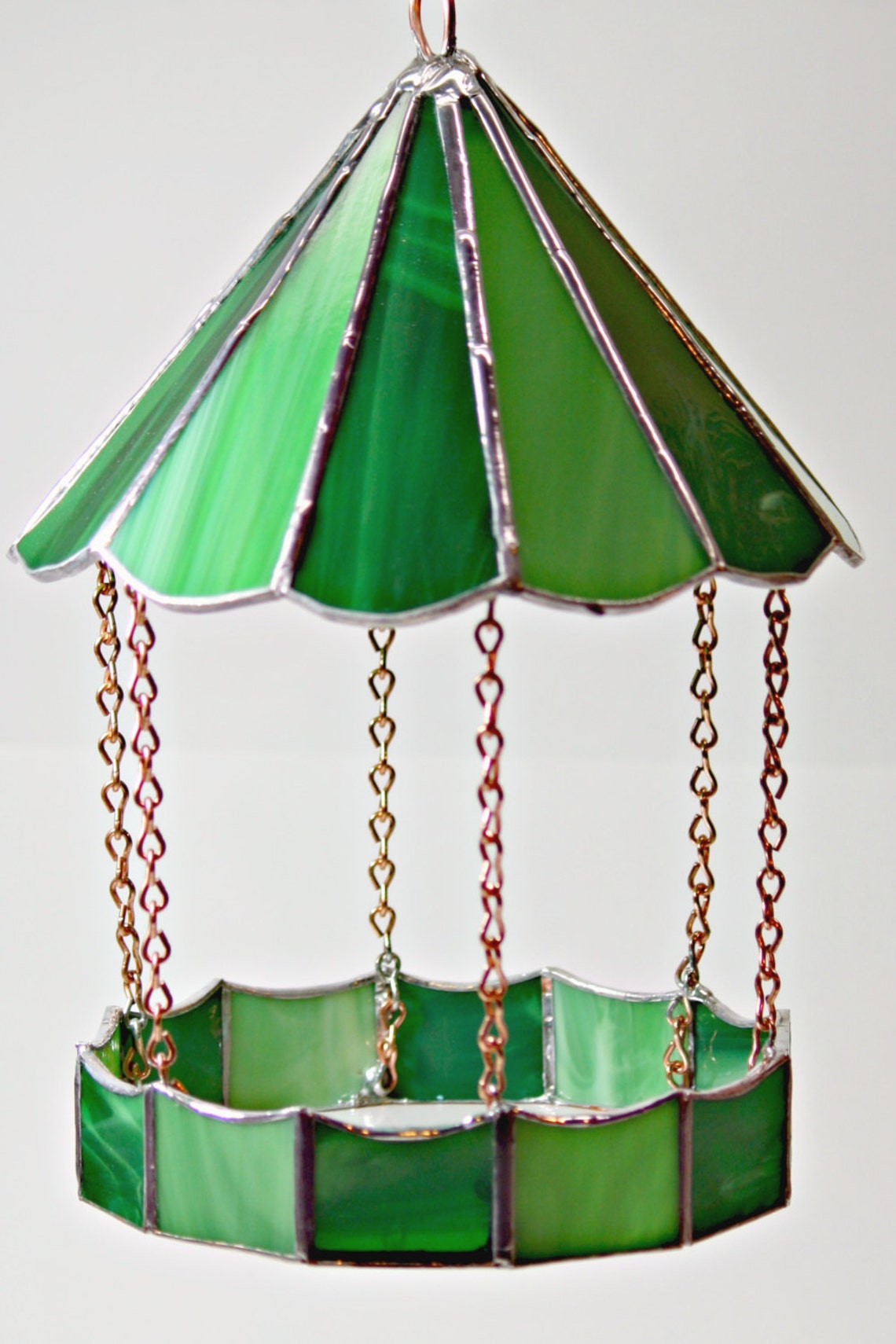 Green Stained Glass Bird FeederFathers Day Gift Outdoor Etsy