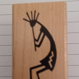 Kokopelli Wood Mounted Rubber Stamp by Ziler Zim Prints Vintage nature fertility tribal