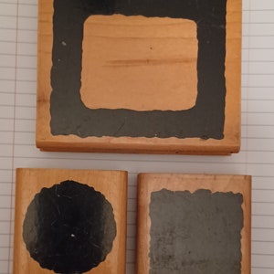 3 sets stempelen in twee stappen Krabbels Alpha Shadows Little Shapes Achtergrond Achtergrond Vintage op hout gemonteerde rubberen stempel