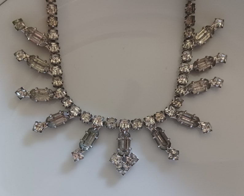 Stunning Art Deco Paste Princess drop Choker vintage costume jewelry estate find 1920 1930 image 1