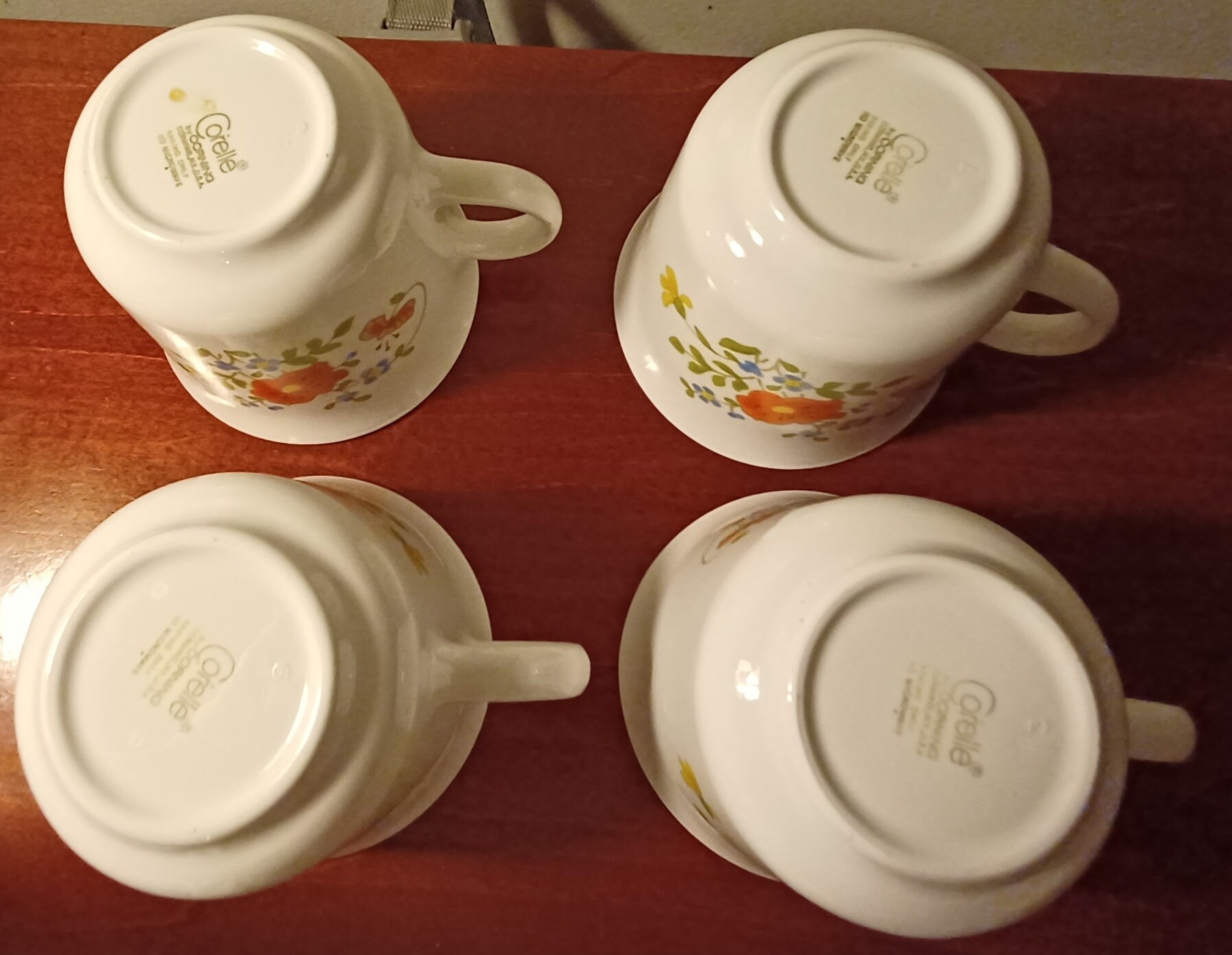 Corelle by Corning Wildflower Pattern Four 3 Inch Flat Mugs - Etsy