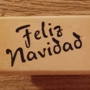 Sello de goma montado en madera Feliz Navidad de Anita's