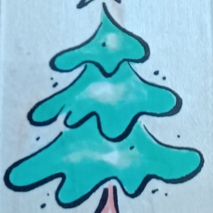Tampon en caoutchouc monté sur bois pour arbre de Noël 1880F noir brossé à feuilles persistantes 2000