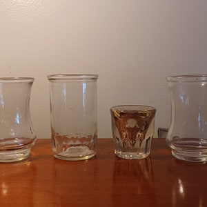 4 Different Antique Shot Glass Lot of Saloon Style Barn Find Glasses you Pick