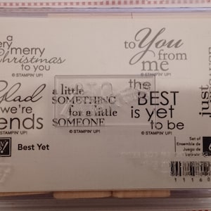 Set de 6 tampons en caoutchouc pour supports sur bois, le meilleur encore, par Stampin' Up, discontinué non monté