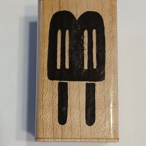Double Popsicle Wood Mounted Rubber Stamp by JRL Design summer fun dessert food
