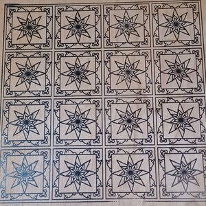 Mandala optisch gequiltete Kunst Blume Punkt Hintergrund extra großer Vintage Holz montiert Stempel von Outlines ultra rare ORSI-140