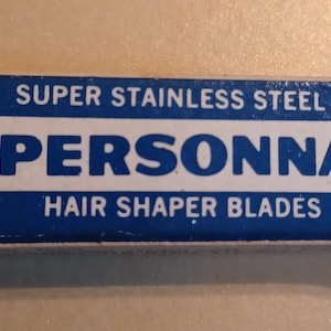 Cuchillas moldeadoras de cabello Personna vintage de American Safety Razor Company, maquinillas de afeitar con caja azul, artículos de colección para barbería masculina.