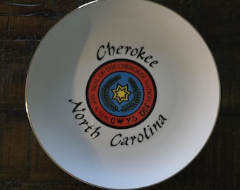 North Carolina China Vintage Reise-Souvenir-Teller US Zustand