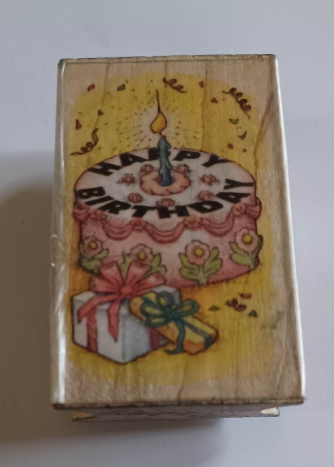 Happy Birthday Rare Vintage Wood Mounted Rubber Stamp 574F by Hero Arts ...