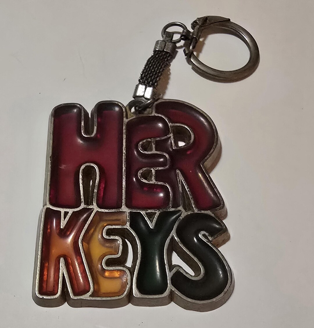 1970s Her Keys Rainbow Suncatcher Keychain Vintage Hippie Key Chain US ...