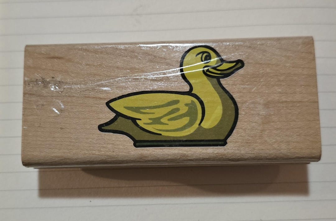 Rubber Duck Large Wood Mounted Rubber Stamp by Canadian Maple Vintage