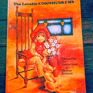 The Loveable Cornhusker painting book vintage workbook paint guides Tole Primitives
