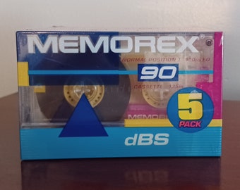 Memorex Sealed 5 Pack Cassette Tapes wOw Vintage 90 dbs 135m