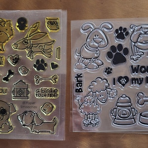 Hund Welpe 30er Set Polymer Acryl Stempelgummi Stempel unbekannter Hersteller Haustiere selten HTF