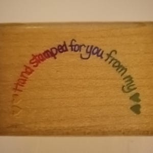 Hand gestempelt für Sie aus meinem Herzen Bogen Holz montiert Stempel Stampendous 1998 Jahrgang J072