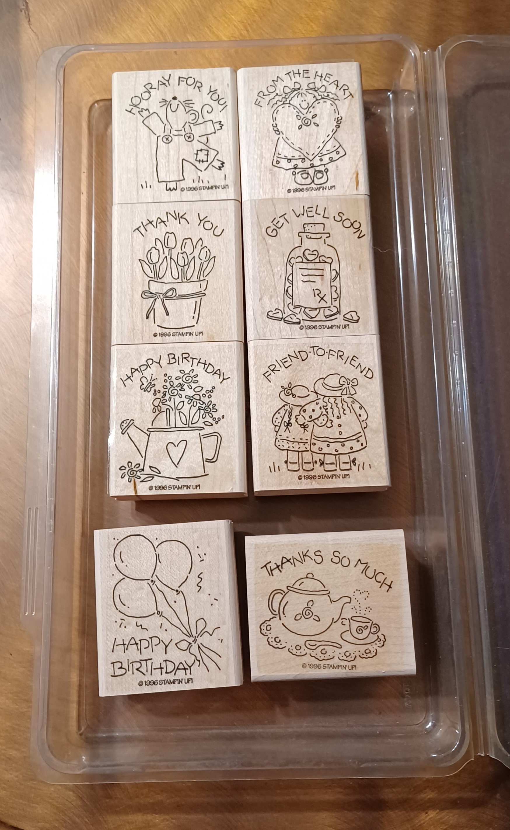 Nice & Easy Notes Vintage Set 8 Wood Mounted Rubber Stamps by  display picture 1