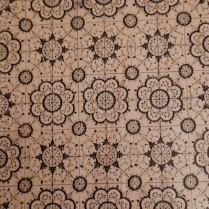 Mandala optisch gequiltet Kunst Blume Punkt Hintergrund großer Vintage Holz montiert Stempel von Rubber Cottage RC 962I ultra rare 2009
