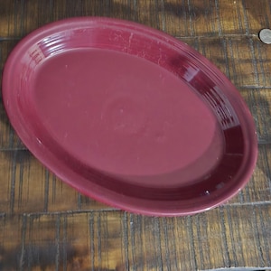 Cinnabar Dark Red Fiesta 13.5"  Large Oval Serving Platter Plate 2000 discontinued Fiestaware Homer Laughlin