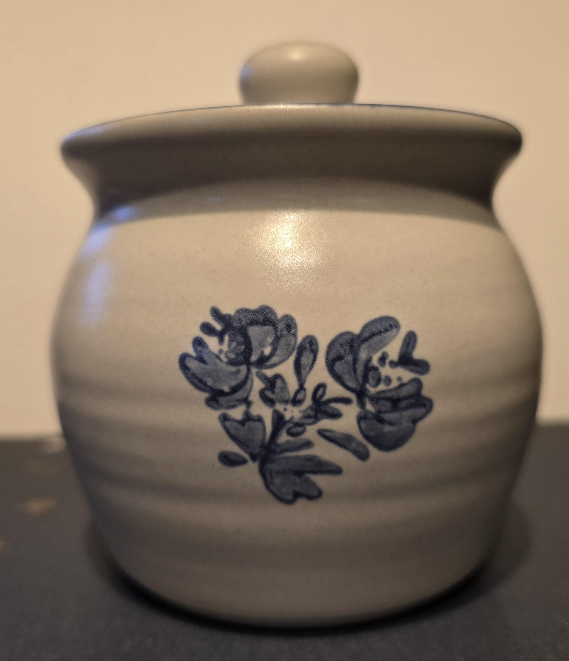 Pfaltzgraff Yorktowne Honey Jam & Jelly Lidded Pot Blue Tulip