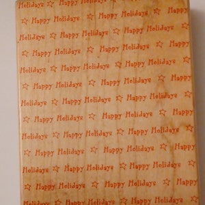 Happy Holidays-achtergrond Extra grote vintage op hout gemonteerde rubberen stempel met woordafdrukken voor Hero Arts jumbo kerst Chanoeka