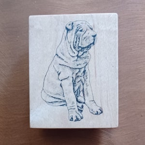 PSX Shar pei Dog Pure Bred Breeds Wood Mounted Rubber Stamp dog show  vintage D-450 1992 Pets