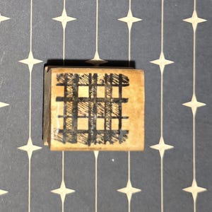 Schachbrett Karo Gitter Blocking Gruppe selten Quadrat Holz montiert Stempel ohne Marke