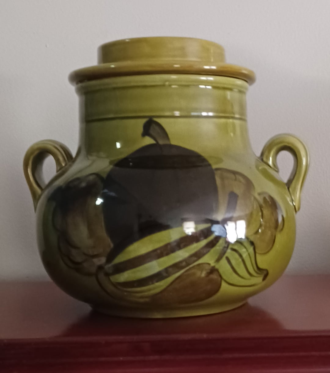 1969 Los Angeles Pottery Vintage Cookie Jar 406 Avocado Green