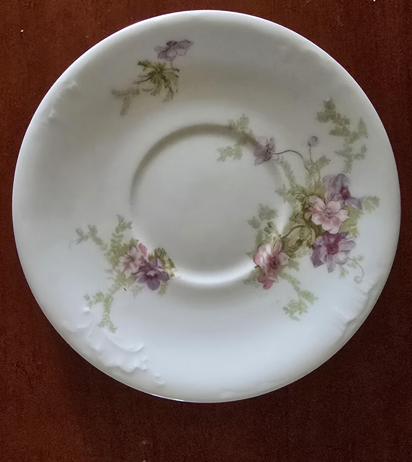 J. Pouyat Limoge France J. P. L. Mark Pink Victorian Floral Small