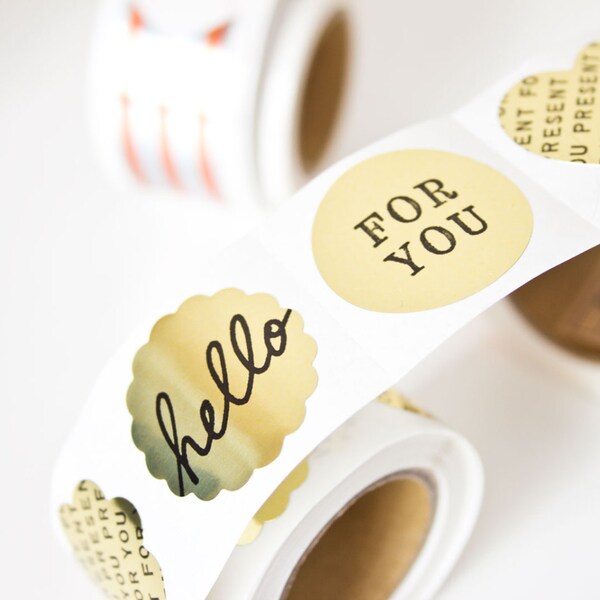 Metallic Gold Stickers - Gold Stickers - 11 Midori Metallic Thank You Stickers in Australia