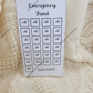 Emergency Fund / Laminated Savings Challenge / Low Income Savings /  Cash Savings / Cash Envelopes