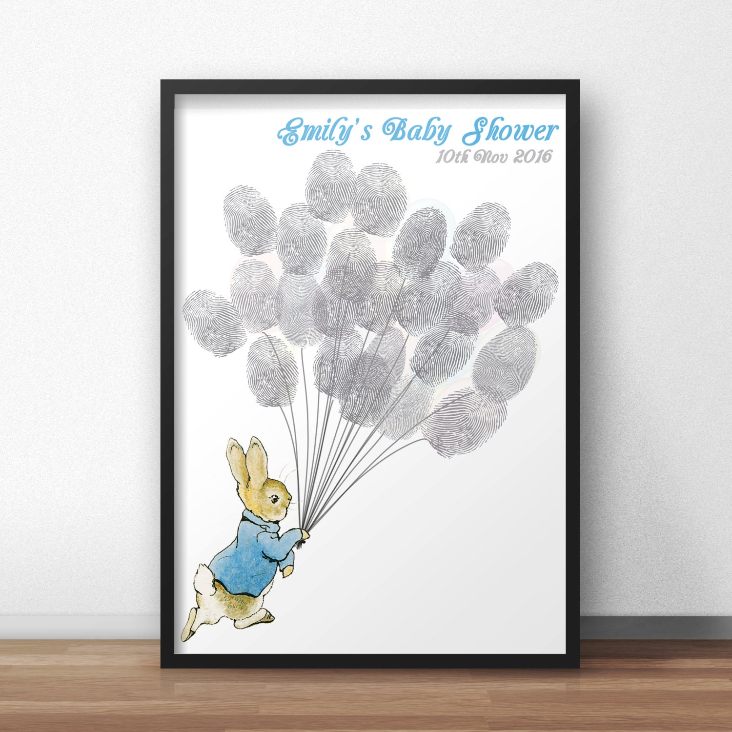 Peter Rabbit Baby Shower Guest Book Poster Peter Holding Etsy