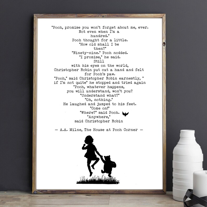 Winnie The Pooh Quote Print Wedding Quote Pooh Promise You Etsy