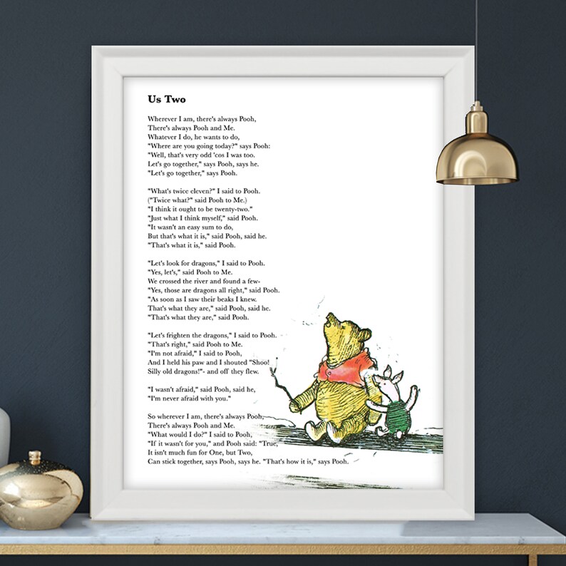 Winnie The Pooh Quote Winnie The Pooh Us Two Poem Wedding Etsy